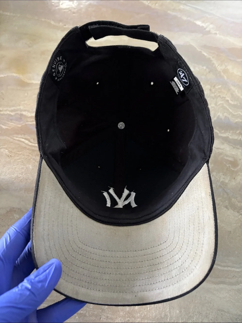 47 Brand Black Baseball MLB Cap with White NY Logo / One Size